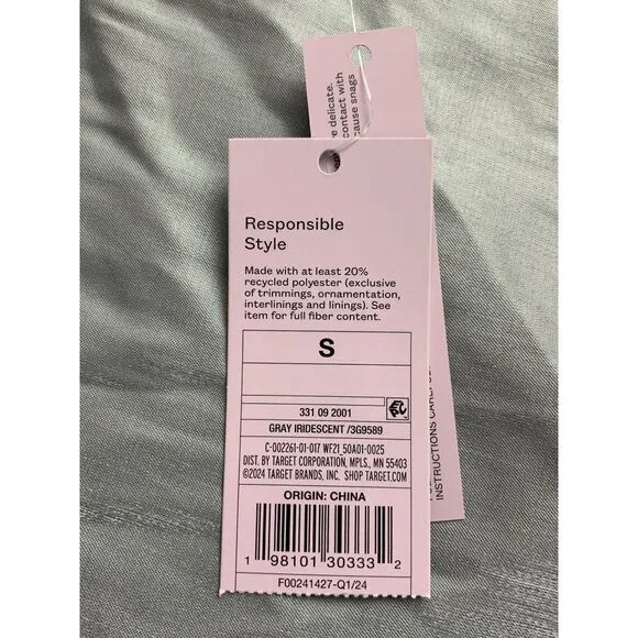 Wild Fable Gray Iridescent Satin Maxi Dress Adjustable Spaghetti Strap Small - Picture 8 of 12